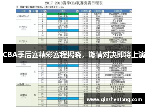 CBA季后赛精彩赛程揭晓,燃情对决即将上演 CBA季后赛精彩赛程揭晓,燃情对决即将上演